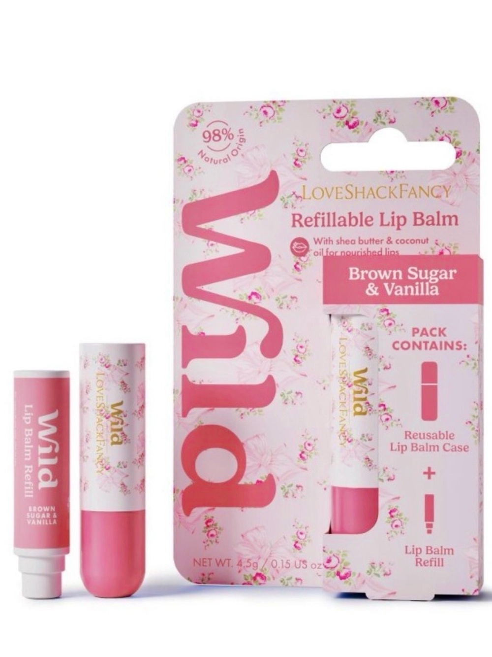 NEW LoveShackFancy Lip Gloss Refillable Balm SET brown sugar vanilla bow rose